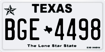 TX license plate BGE4498