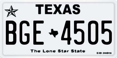TX license plate BGE4505