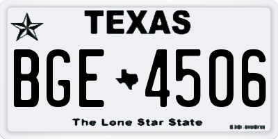 TX license plate BGE4506