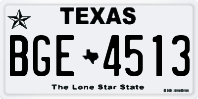TX license plate BGE4513