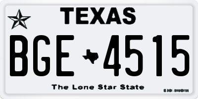 TX license plate BGE4515