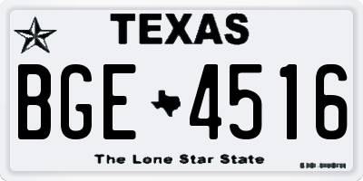 TX license plate BGE4516