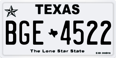 TX license plate BGE4522