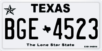 TX license plate BGE4523