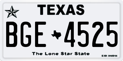 TX license plate BGE4525