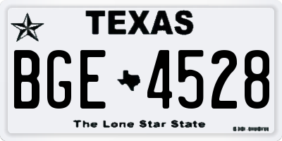 TX license plate BGE4528
