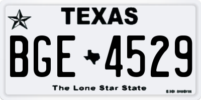 TX license plate BGE4529