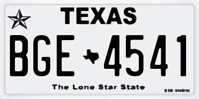 TX license plate BGE4541