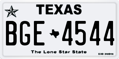 TX license plate BGE4544