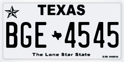 TX license plate BGE4545