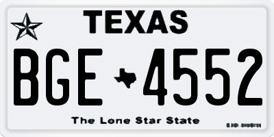 TX license plate BGE4552