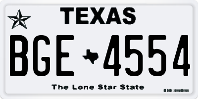 TX license plate BGE4554