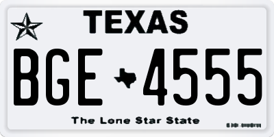 TX license plate BGE4555