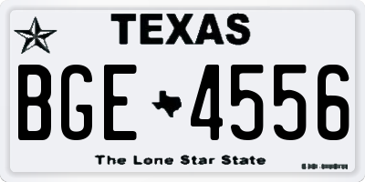 TX license plate BGE4556