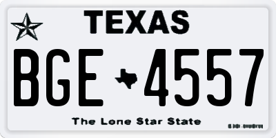 TX license plate BGE4557