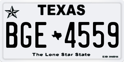 TX license plate BGE4559