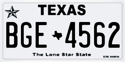 TX license plate BGE4562