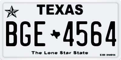 TX license plate BGE4564