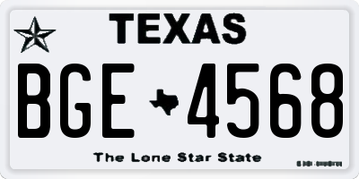 TX license plate BGE4568