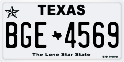 TX license plate BGE4569