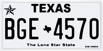 TX license plate BGE4570