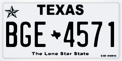 TX license plate BGE4571