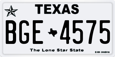 TX license plate BGE4575