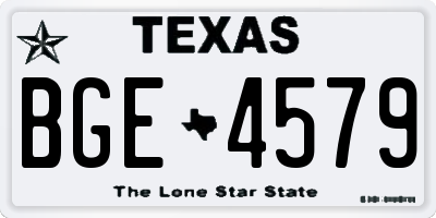 TX license plate BGE4579
