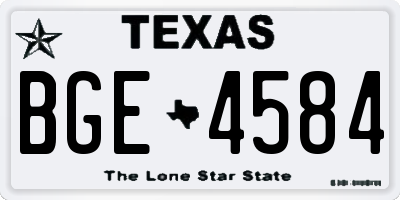 TX license plate BGE4584