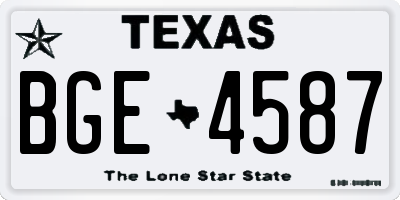 TX license plate BGE4587