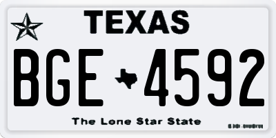 TX license plate BGE4592