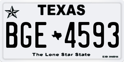 TX license plate BGE4593