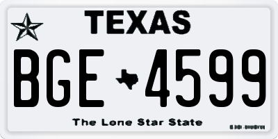 TX license plate BGE4599