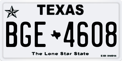 TX license plate BGE4608