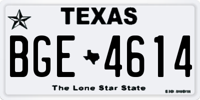 TX license plate BGE4614