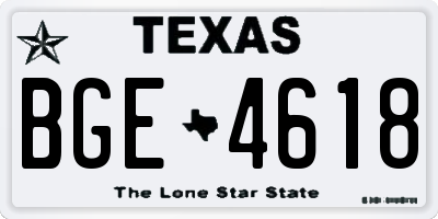 TX license plate BGE4618
