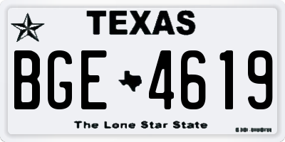TX license plate BGE4619