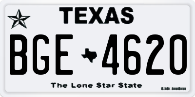 TX license plate BGE4620