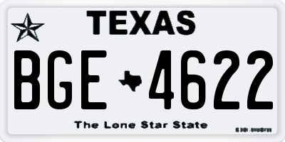TX license plate BGE4622