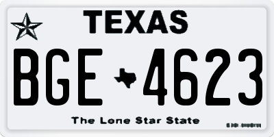TX license plate BGE4623