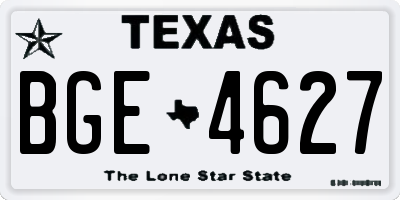 TX license plate BGE4627