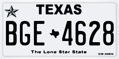 TX license plate BGE4628