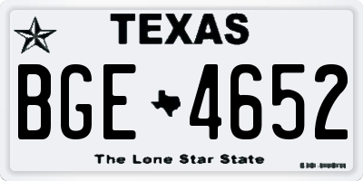 TX license plate BGE4652