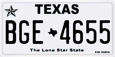 TX license plate BGE4655