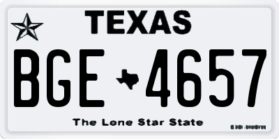 TX license plate BGE4657