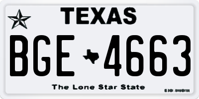 TX license plate BGE4663