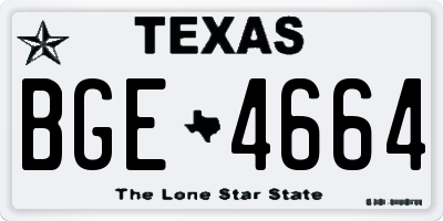 TX license plate BGE4664