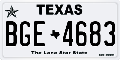 TX license plate BGE4683