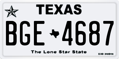 TX license plate BGE4687