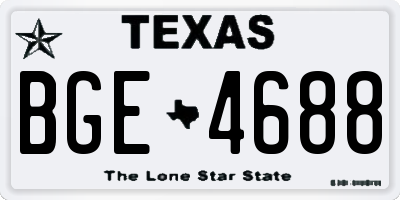 TX license plate BGE4688